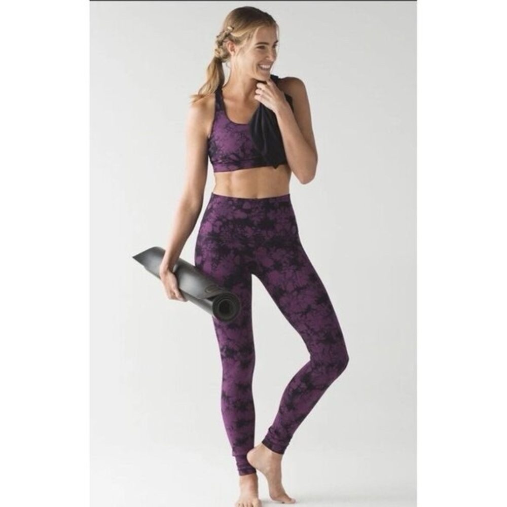 Lululemon -Wunder Under Pant (Hi-Rise)- Shibori Darkest Magenta Black - 10 - EUC - Picture 15 of 15